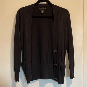 Black button cardigan with pockets